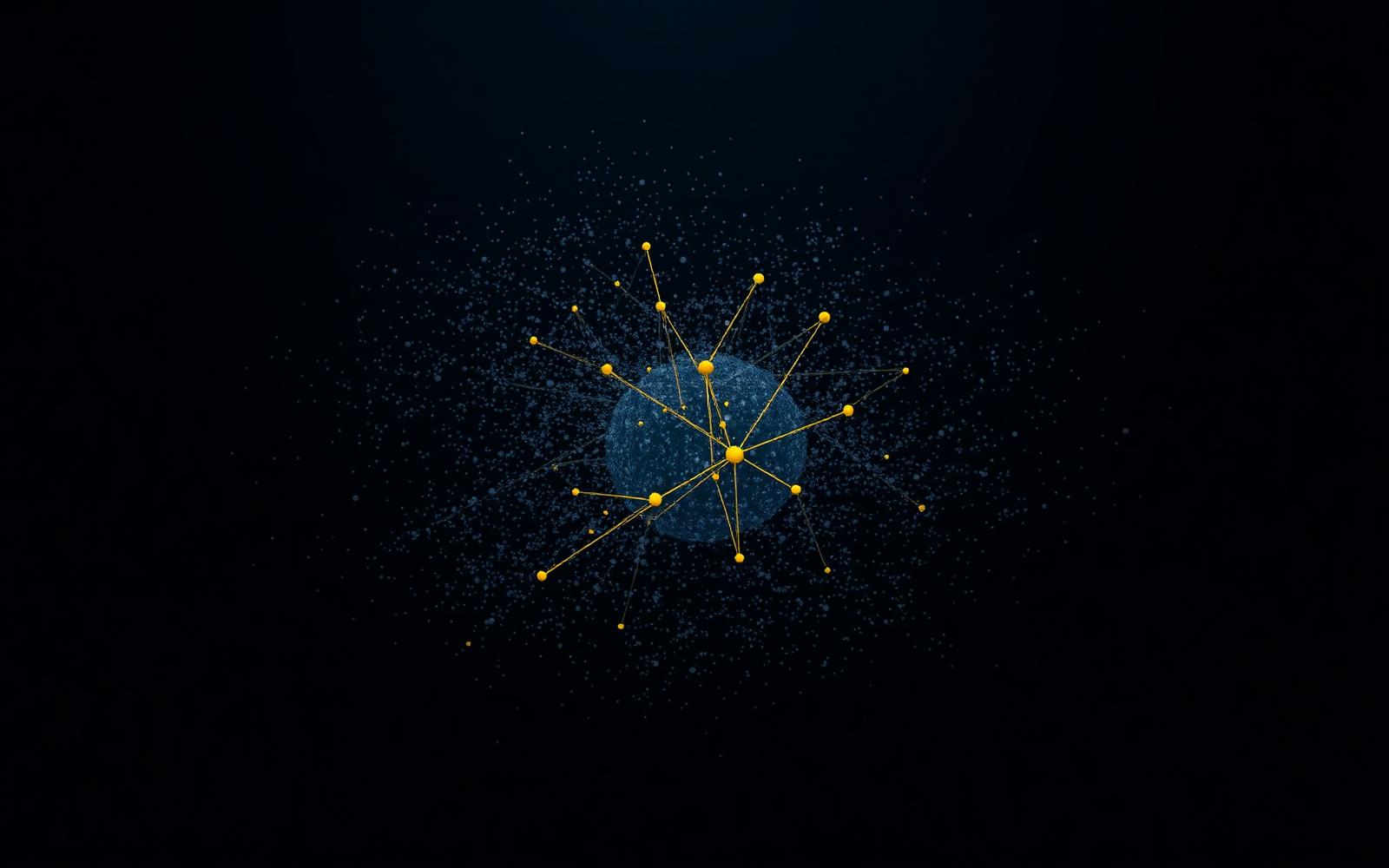 Abstract visual: a wide field of resources with the relevant few connected and lit