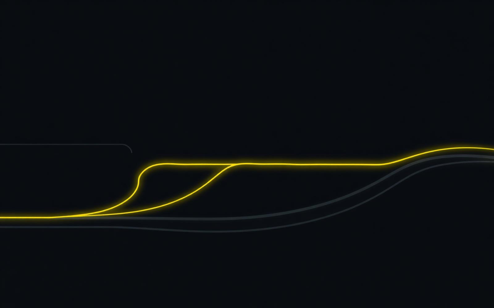 Abstract visual: work moving continuously across separate lanes to completion